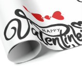 Romantische Red Hearts Valentijn's Day Design Cadeaupapier (Rol Hoek)