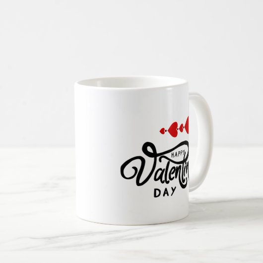 Romantische Red Hearts Valentijn's Day Design Koffiemok (Voorkant rechts)