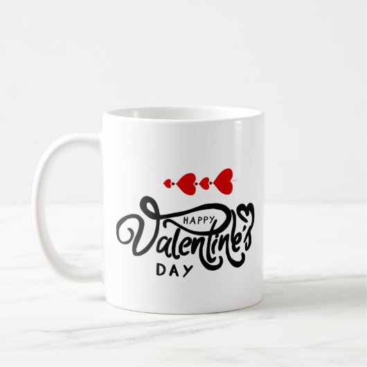 Romantische Red Hearts Valentijn's Day Design Koffiemok (Links)