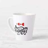 Romantische Red Hearts Valentijn's Day Design Latte Mok (Linkerhoek)