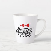 Romantische Red Hearts Valentijn's Day Design Latte Mok (Rechts)