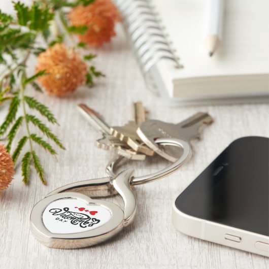 Romantische Red Hearts Valentijn's Day Design Sleutelhanger (Zijkant)