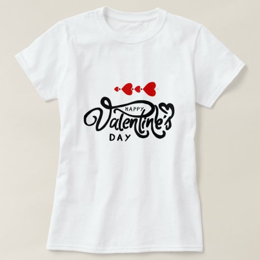 Romantische Red Hearts Valentijn's Day Design T-shirt (Design voorkant)