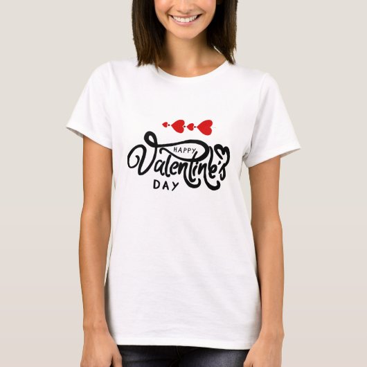 Romantische Red Hearts Valentijn's Day Design T-shirt (Voorkant)