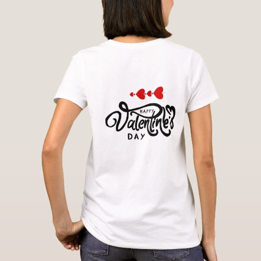 Romantische Red Hearts Valentijn's Day Design T-shirt (Achterkant)