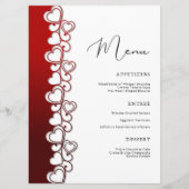 Romantische Red Hearts wervelt Valentijnsdag vakan Menu (Voorkant)