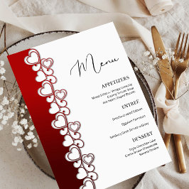 Romantische Red Hearts wervelt Valentijnsdag vakan Menu