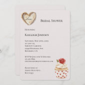 Romantische Red Rose Hearts Cupcake Vrijgezellenfe Kaart (Voorkant / Achterkant)