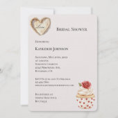 Romantische Red Rose Hearts Cupcake Vrijgezellenfe Kaart (Voorkant)