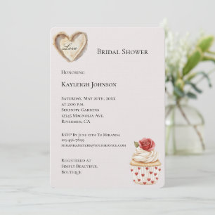 Romantische Red Rose Hearts Cupcake Vrijgezellenfe Kaart