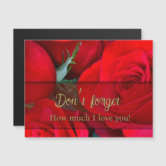 Romantische Red Rose Valentijn Magnet (Voorkant / Achterkant)