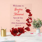 Romantische Red Rose Wedding Welkomstbord - Aangep Acryl Bord (Huwelijk)