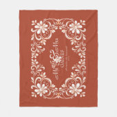 Romantische Red Rust Shabby Chic Mr. & Mrs. Floral Fleece Deken (Voorkant)