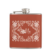 Romantische Red Rust Shabby Chic Mr. Wedding Flask Heupfles (Voorkant)
