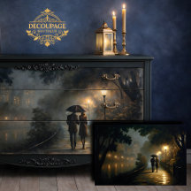 Romantische Regen Wandeling Decoupage