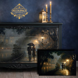 Romantische Regen Wandeling Decoupage Tissuepapier