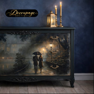 Romantische Regen Wandeling Decoupage Tissuepapier