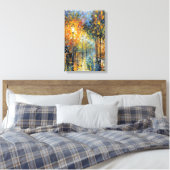 Romantische regenachtige avond straatbeeld Impress Canvas Afdruk (Insitu (Slaapkamer))