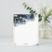 Romantische regenachtige nacht - Elegant briefpapi (Staand voorkant)