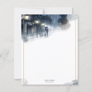 Romantische regenachtige nacht - Elegant briefpapi