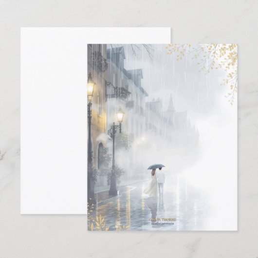 Romantische regenachtige nacht - Elegant briefpapi (Voorkant / Achterkant)