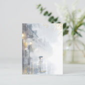 Romantische regenachtige nacht - Elegant briefpapi (Staand voorkant)