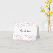 Romantische Regenboog Confetti Bedankt Kaart (Gele Bloem)