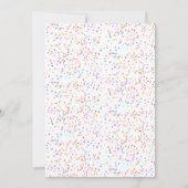 Romantische Regenboog Confetti Bruiloft Save The Date (Achterkant)