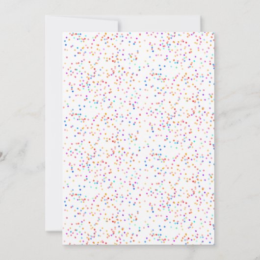 Romantische Regenboog Confetti Bruiloft Save The Date (Achterkant)