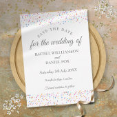 Romantische Regenboog Confetti Bruiloft Save The Date