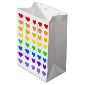 Romantische regenboog harten medium cadeauzakje (Voorkant Gekanteld)