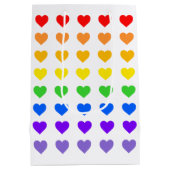 Romantische regenboog harten medium cadeauzakje (Achterkant)