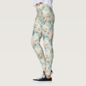 Romantische Regency Pastel Bloemenprint Leggings (Links)