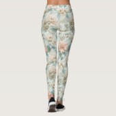 Romantische Regency Pastel Bloemenprint Leggings (Achterkant)
