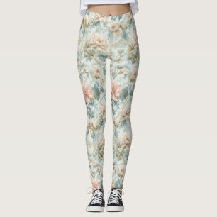 Romantische Regency Pastel Bloemenprint Leggings