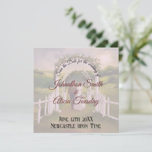 Romantische Regencycore romance 19e eeuw Save The Date (Staand voorkant)