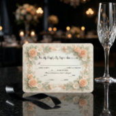 Romantische Regencytuin Perzikroos RSVP Kaartje