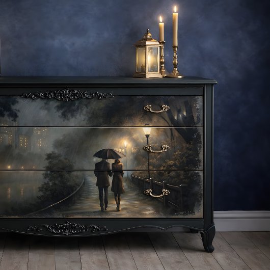 Romantische Regenwandeling Decoupage Tissuepapier