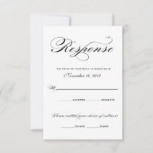 Romantische responskaarten - zwart en wit RSVP kaartje (Voorkant)