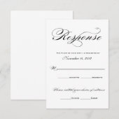 Romantische responskaarten - zwart en wit RSVP kaartje (Voorkant / Achterkant)