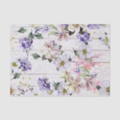 Romantische  Retro Flowers op Barn Wood Tissuepapier (Voorkant)