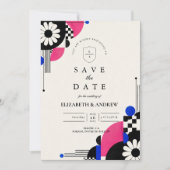 Romantische Retro Jaren 60 Huwelijk Save The Date (Voorkant)