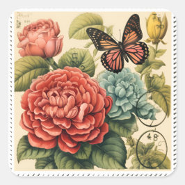 Romantische Retro Postzegel Stickers