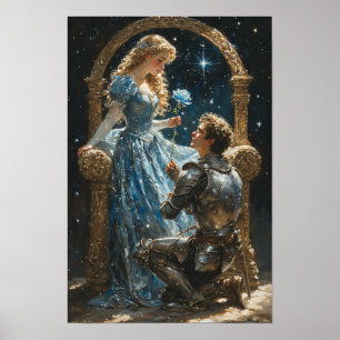 Romantische Ridder en Prinses Poster