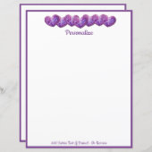 Romantische  rij Paarse harten, gepersonaliseerd (Voorkant / Achterkant)