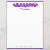 Romantische  rij Paarse harten, gepersonaliseerd (Voorkant)