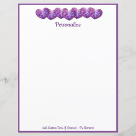 Romantische rij Paarse harten, gepersonaliseerd