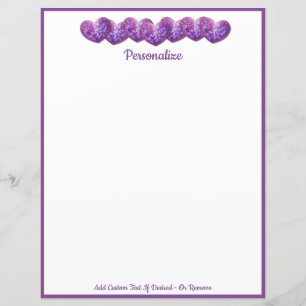 Romantische  rij Paarse harten, gepersonaliseerd