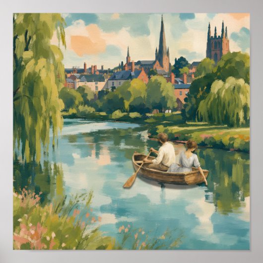 Romantische rivierreis poster (Voorkant)