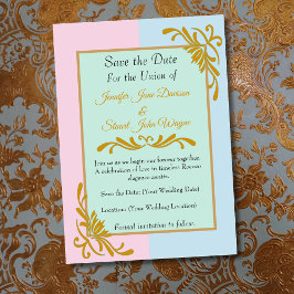 Romantische Rococo Bloemen Bruiloft Save The Date